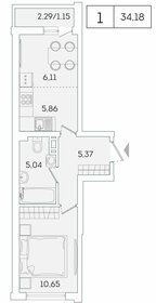 34,2 м², 1-комнатная квартира 5 534 702 ₽ - изображение 29