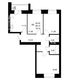 Квартира 70,5 м², 3-комнатная - изображение 1