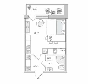 Квартира 29,2 м², студия - изображение 1