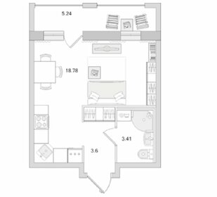 Квартира 25,8 м², студия - изображение 1