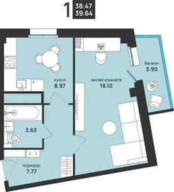 35,7 м², 1-комнатная квартира 5 380 356 ₽ - изображение 37