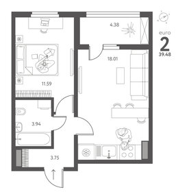 Квартира 39,5 м², 1-комнатная - изображение 1