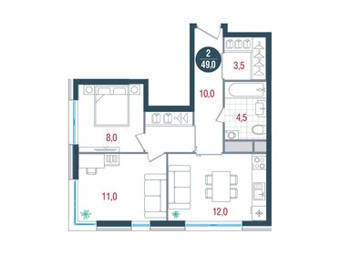 47 м², 2-комнатная квартира 16 055 200 ₽ - изображение 29