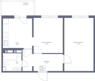 52,9 м², 2-комнатная квартира 7 986 390 ₽ - изображение 79