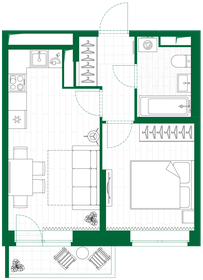 34,7 м², 1-комнатная квартира 6 526 772 ₽ - изображение 12