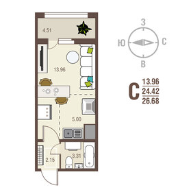 29 м², квартира-студия 3 000 000 ₽ - изображение 56