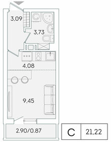 21,2 м², квартира-студия 4 118 982 ₽ - изображение 1