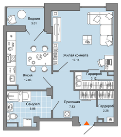 50 м², 1-комнатная квартира 5 280 275 ₽ - изображение 23