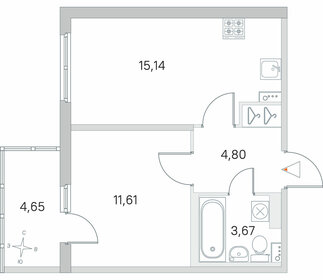 Квартира 36,6 м², 1-комнатная - изображение 1