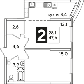 44,2 м², 2-комнатная квартира 7 950 000 ₽ - изображение 63