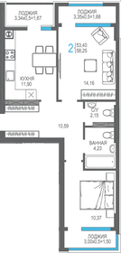 58,9 м², 2-комнатная квартира 16 200 250 ₽ - изображение 23