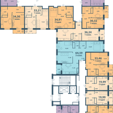 Квартира 64,6 м², 3-комнатная - изображение 2