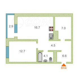 Квартира 55,3 м², 1-комнатная - изображение 1