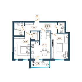 67,8 м², 2-комнатная квартира 6 712 000 ₽ - изображение 27