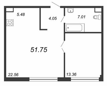 Квартира 66 м², 1-комнатная - изображение 1