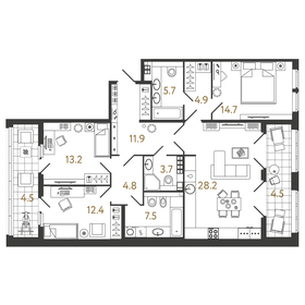 104,5 м², 3-комнатная квартира 38 900 000 ₽ - изображение 67