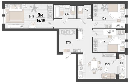 140 м², 4-комнатная квартира 17 900 000 ₽ - изображение 57