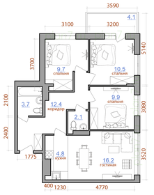 Квартира 73,9 м², 4-комнатная - изображение 1