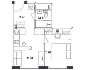 Квартира 32 м², 2-комнатные - изображение 1