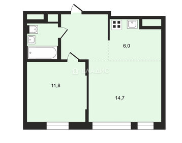 Квартира 43 м², 2-комнатная - изображение 1