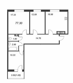 Квартира 77 м², 3-комнатная - изображение 1