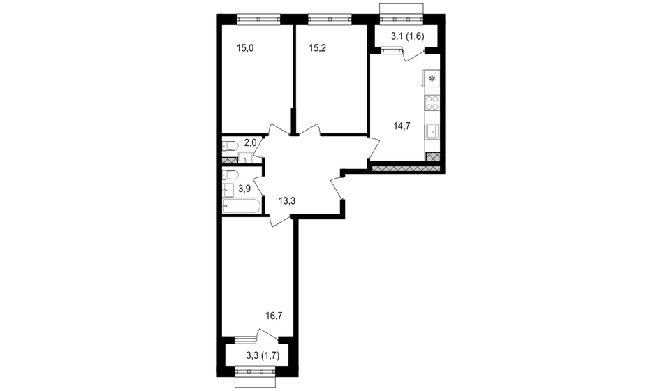 84,1 м², 3-комнатная квартира 26 701 750 ₽ - изображение 16