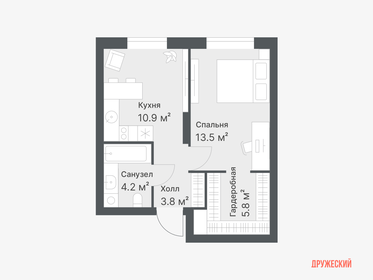 34 м², 1-комнатная квартира 4 900 000 ₽ - изображение 74