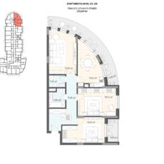 Квартира 116 м², 3-комнатные - изображение 3