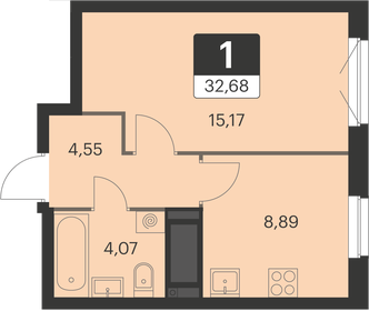 32,7 м², 1-комнатная квартира 4 550 000 ₽ - изображение 61