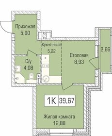 39,4 м², 1-комнатная квартира 5 022 540 ₽ - изображение 29
