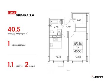 40 м², 1-комнатная квартира 10 850 000 ₽ - изображение 54