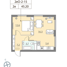 Квартира 45,2 м², 2-комнатная - изображение 2