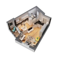 Квартира 41,6 м², 1-комнатная - изображение 3