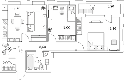 68 м², 2-комнатная квартира 15 777 580 ₽ - изображение 25