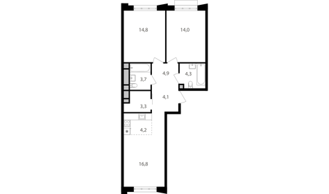 Квартира 70,1 м², 3-комнатная - изображение 1