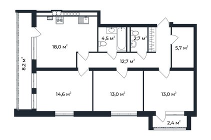 89,5 м², 3-комнатная квартира 11 300 000 ₽ - изображение 65