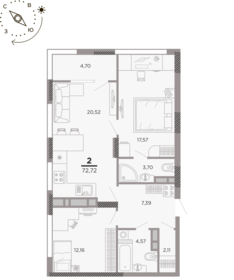 73,3 м², 2-комнатная квартира 8 186 720 ₽ - изображение 75