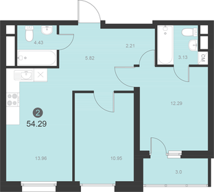 Квартира 54,7 м², 2-комнатная - изображение 1