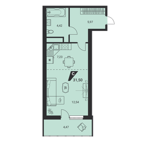 Квартира 31,8 м², 1-комнатная - изображение 1