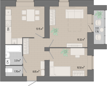 90 м², 3-комнатная квартира 7 950 000 ₽ - изображение 99