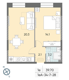 36,3 м², 2-комнатная квартира 17 750 000 ₽ - изображение 68