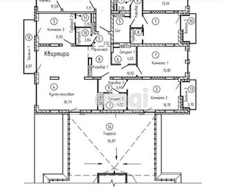 Квартира 177,9 м², 3-комнатная - изображение 3