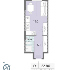 Квартира 22,8 м², студия - изображение 2