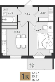 Квартира 36,5 м², 1-комнатная - изображение 1