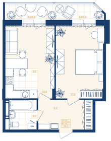 57,5 м², 2-комнатная квартира 7 450 000 ₽ - изображение 64