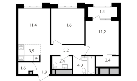 67,4 м², 3-комнатная квартира 24 196 600 ₽ - изображение 30