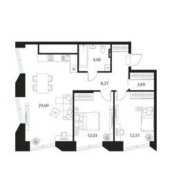 Квартира 70 м², 2-комнатная - изображение 1