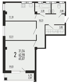 62,2 м², 2-комнатная квартира 6 600 000 ₽ - изображение 102