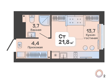 32,9 м², 1-комнатная квартира 2 800 000 ₽ - изображение 39