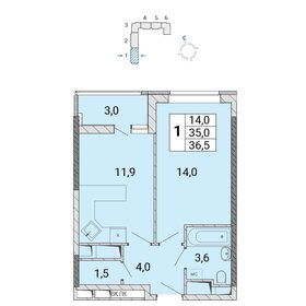 35,2 м², 2-комнатная квартира 6 353 600 ₽ - изображение 36